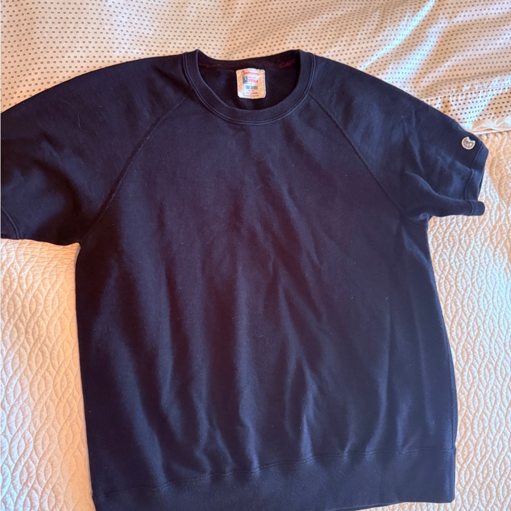 Black Crewneck Short Sleeve Sweatshirt by Todd Snyder for Champion